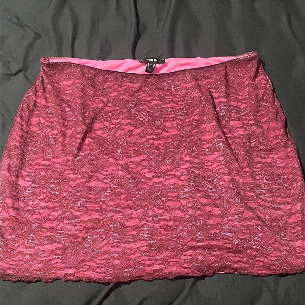 Forever 21 Pink Lace Mini Skirt